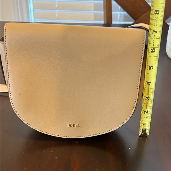 Lauren Ralph Lauren Women's Dryden Caley Mini Cross Body Saddle Style Bag Tan - Picture 3 of 17
